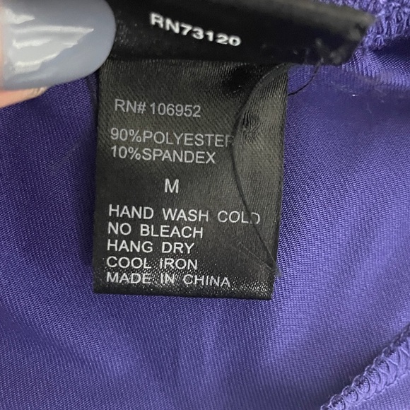 Frederick’s of Hollywood | purple form fitted medium sexy bodycon Sparkle ruched - Picture 6 of 6